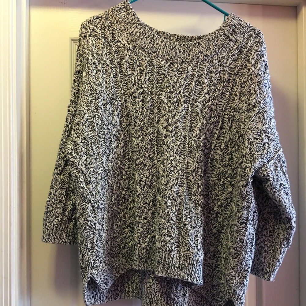 Black and white woven sweater